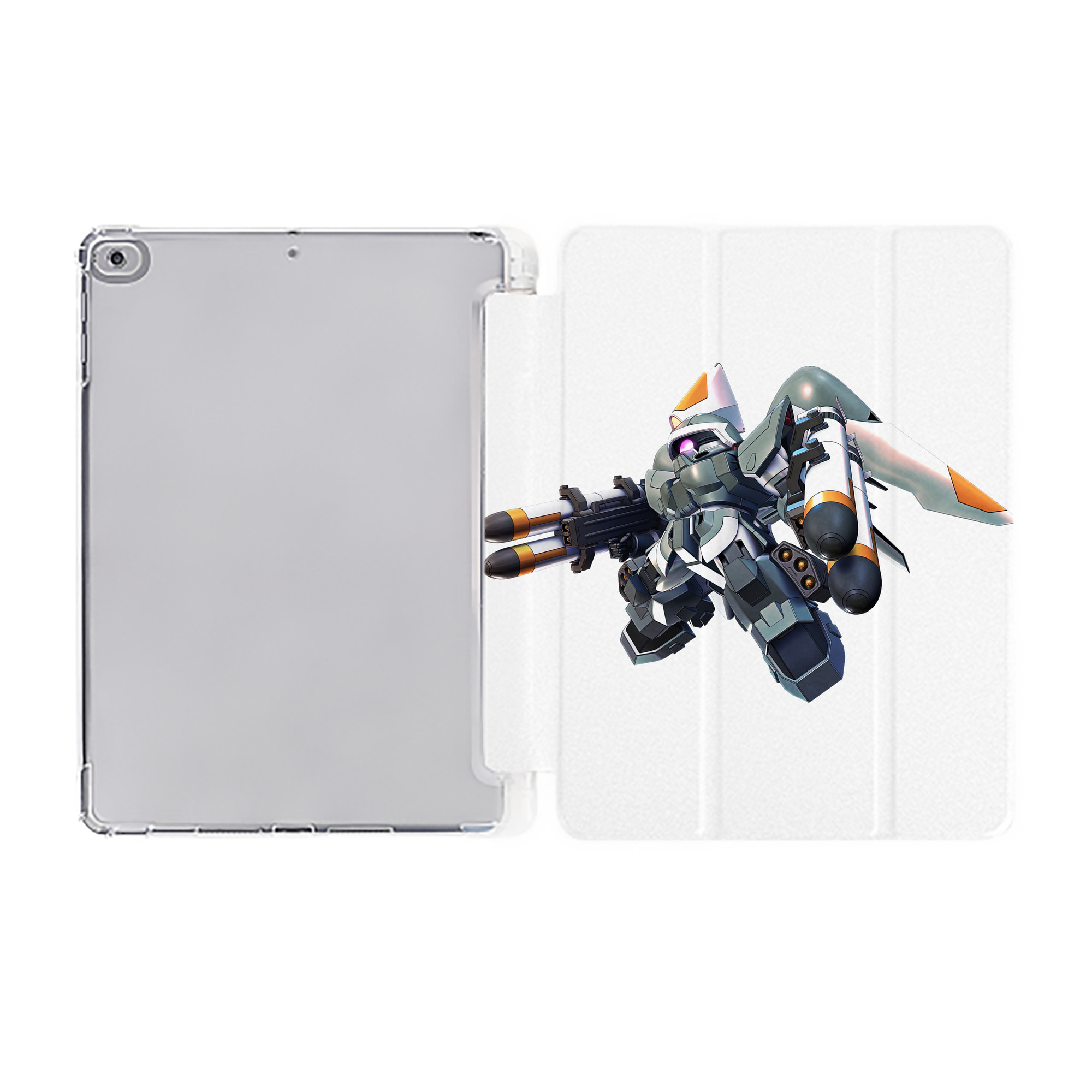 （画像用） 機動戦士ガンダム Mobile Suit Gundam IPad ケース ペン収納付き 三つ折りスタンド PUレザー×シリコン 対応機種9.5/10.5/10.9インチ